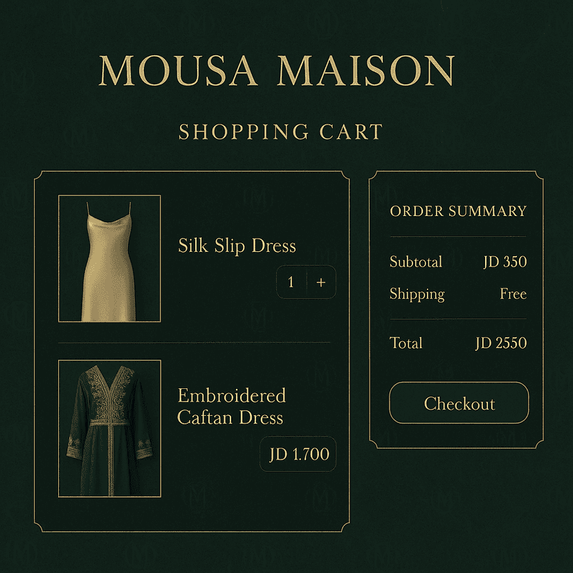 Online Dresses Shopping Cart & Wishlist